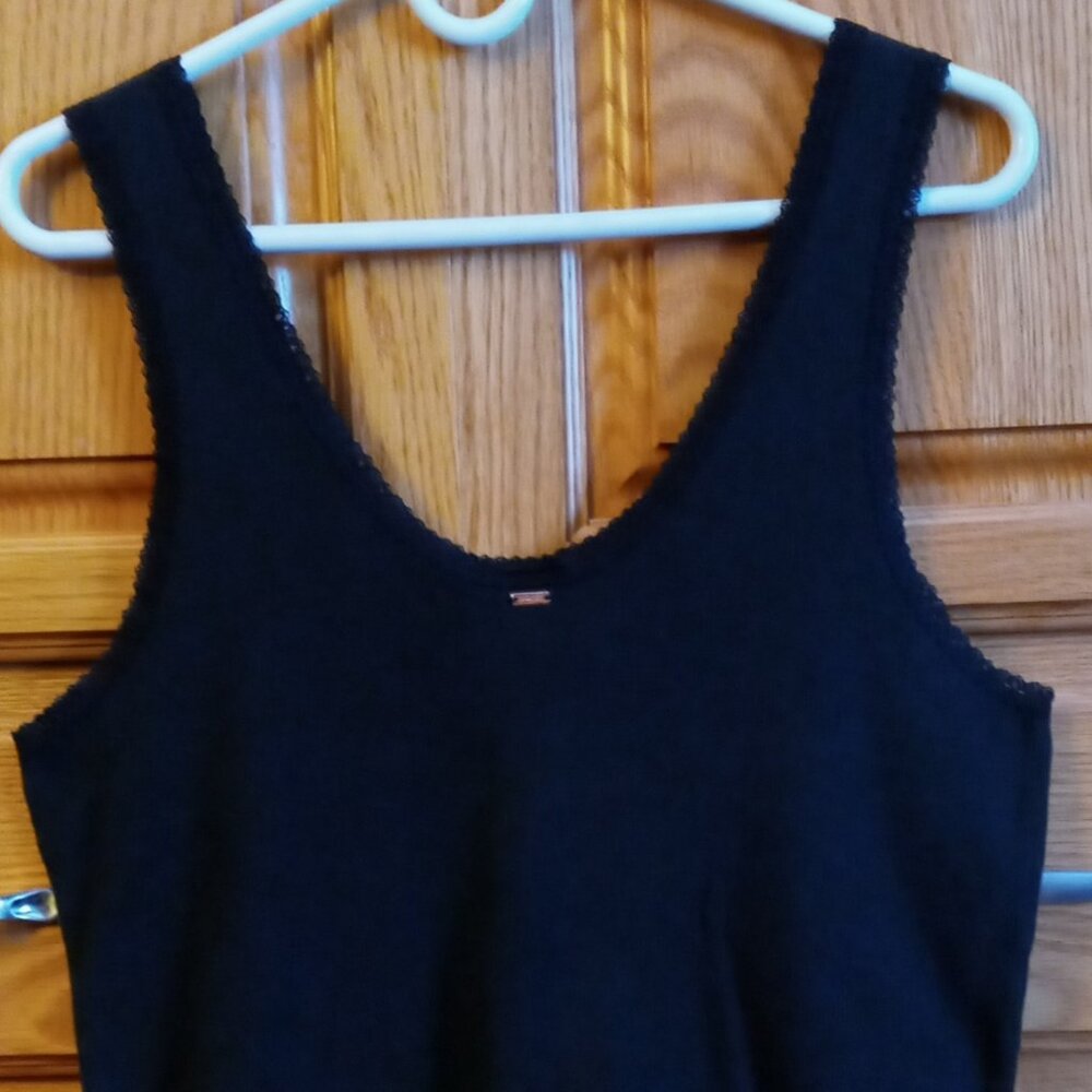 ⚡FINAL SALE PINK Victoria’s Secret Cropped Black Tank Top Sz XL w/Lace Trim NWOT - Picture 6 of 11